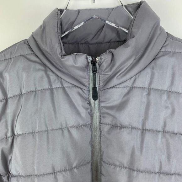 Michael Kors Gray‎ Puffer Jacket w/Silver Logo On Arm Sz L - Picture 3 of 12
